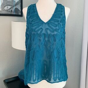 Chandi & Lia Sleeveless sheer blouse sz 1